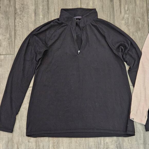 Danskin Long Sleeve Tops Women XL Lot of 2 Black Pink Lightweight Active Casual - Picture 2 of 8